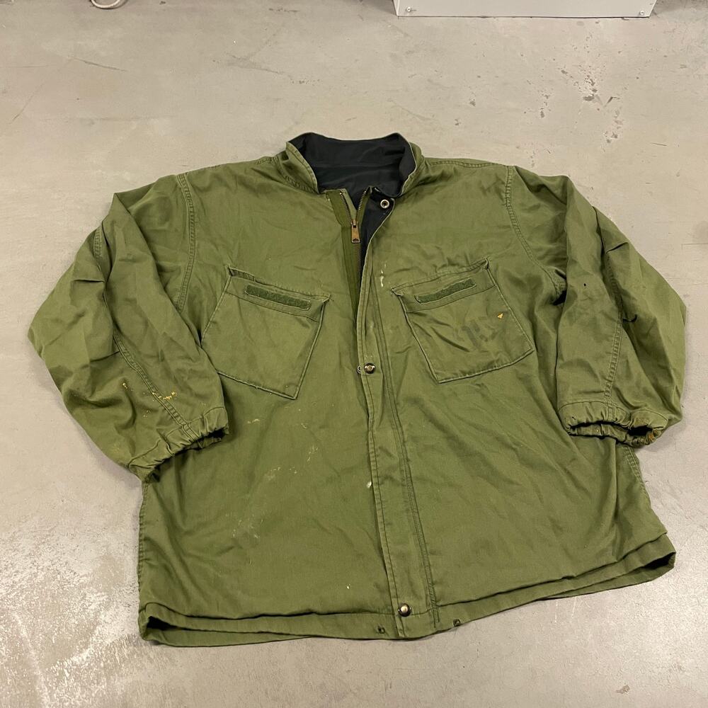 vintage 70s slant pocket military cargo jacket